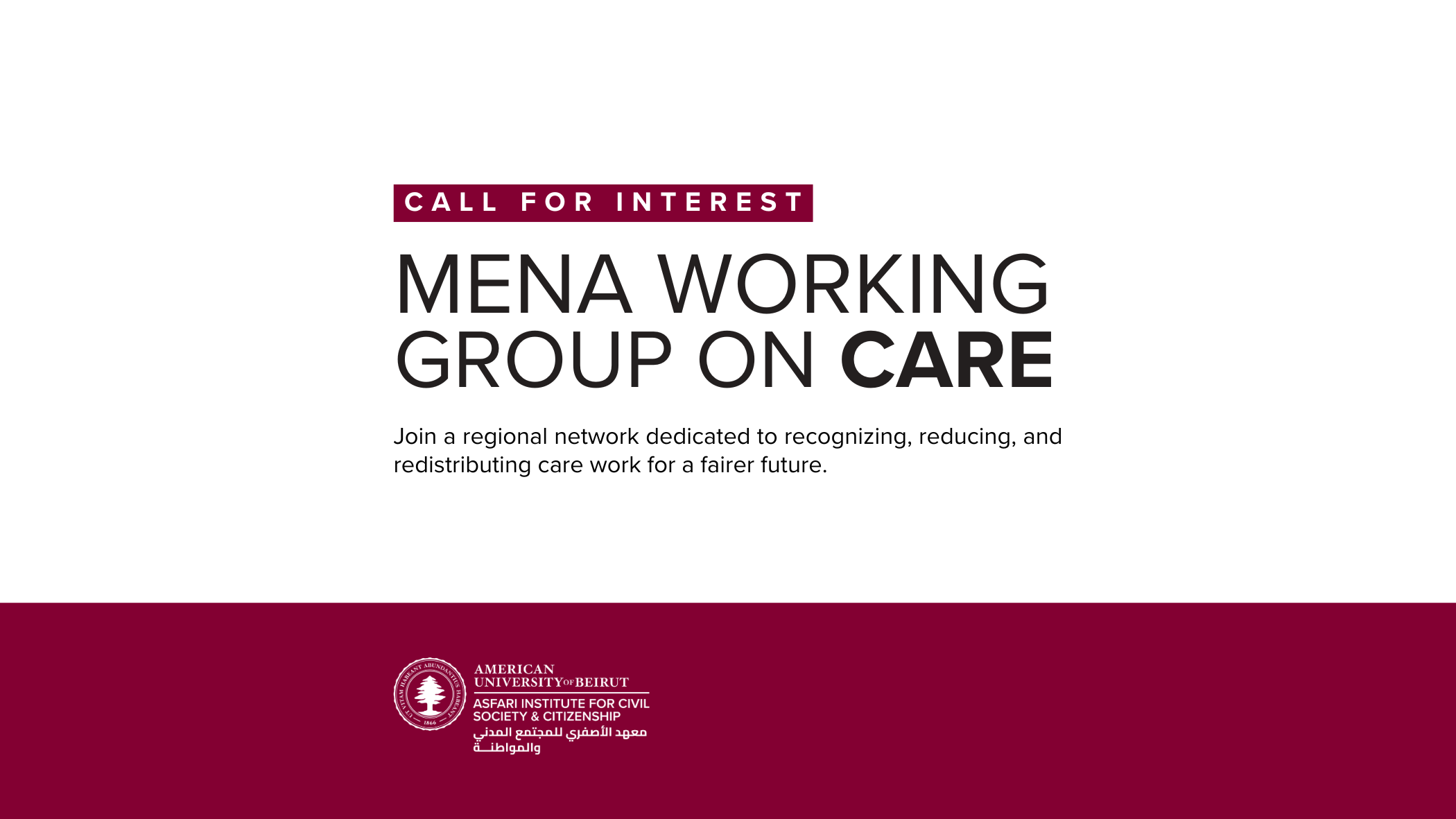 Call for Interest: MENA Working Group on Care