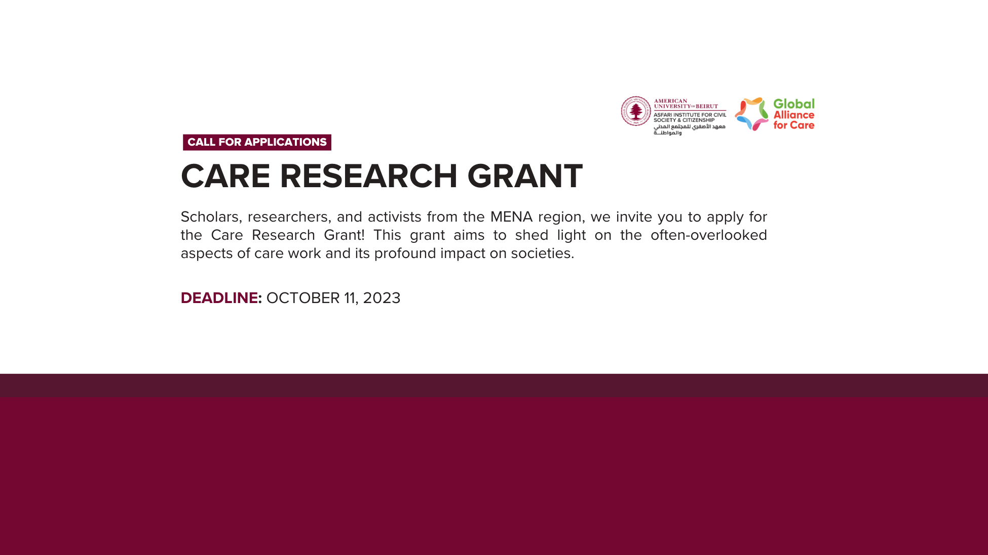 Call for Care Research Grant